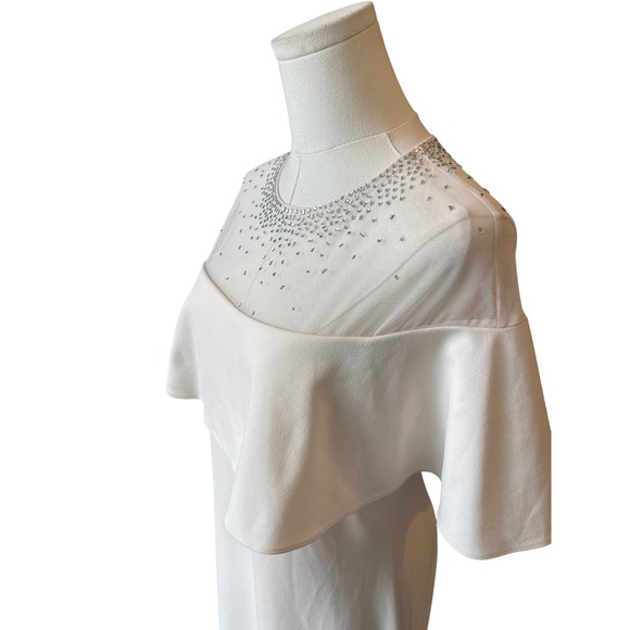 Calvin Klein Pink Evening Dress Size 6 Embellished Illusion Feminine Elegant - Picture 10 of 13